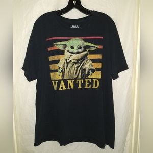 Star Wars Mad Engine Medium Grogu Wanted Black T-Shirt Size XL